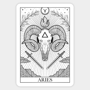 Zodiac sign tarot card Aries Sticker